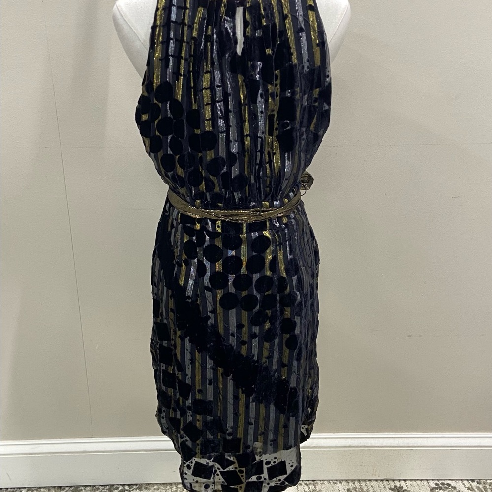 Eva Franco Black and Gold Midi Dress - Picture 3 of 4